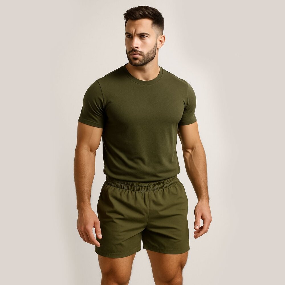 Asos Men's 4505 Strength Olive Green Gym Shorts - Size Medium